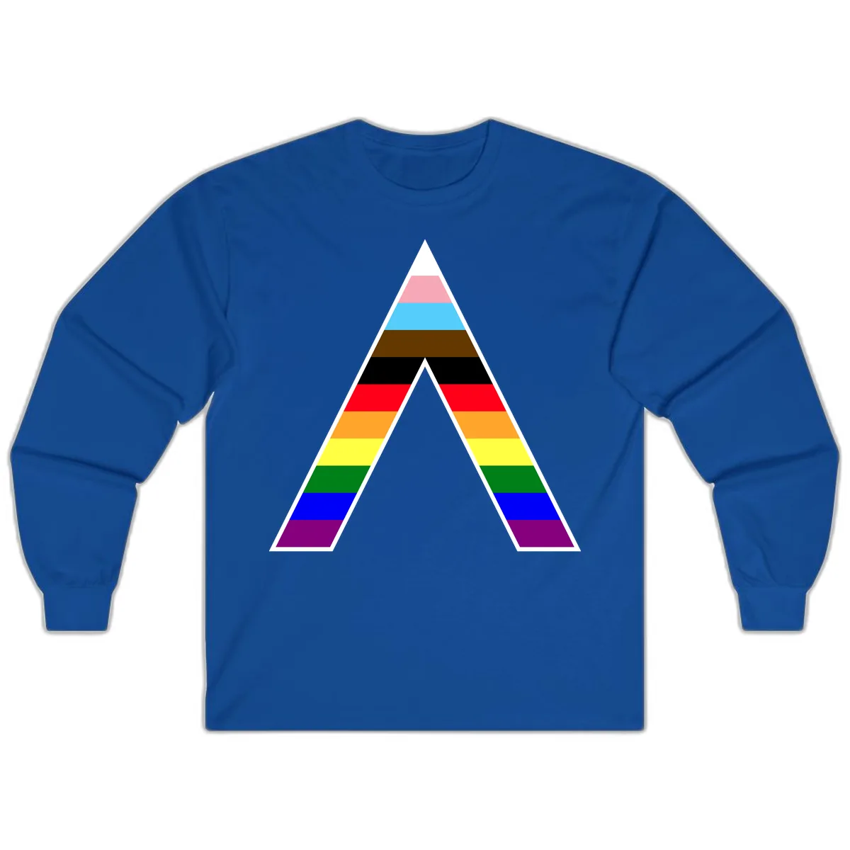 Rainbow Pride Pyramid Long Sleeve in Royal