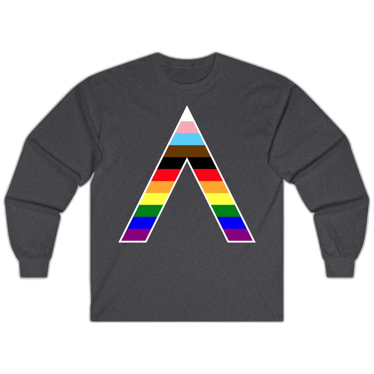Rainbow Pride Pyramid Long Sleeve in Dark Heather