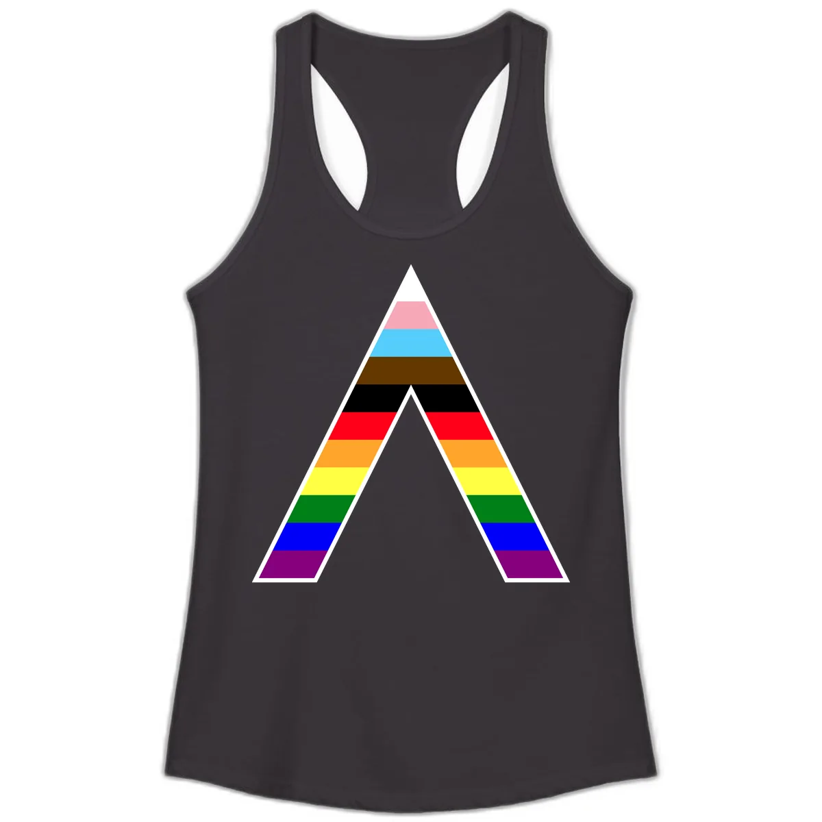 Rainbow Pride Pyramid Ladies Tank in Black