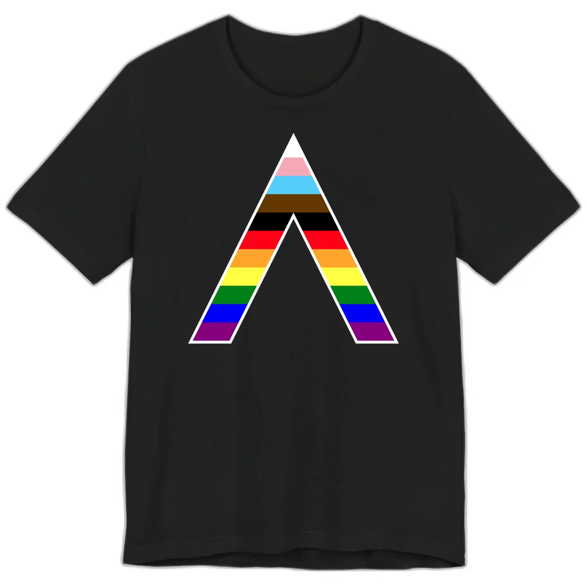Rainbow Pride Pyramid Premium T-Shirt in Black