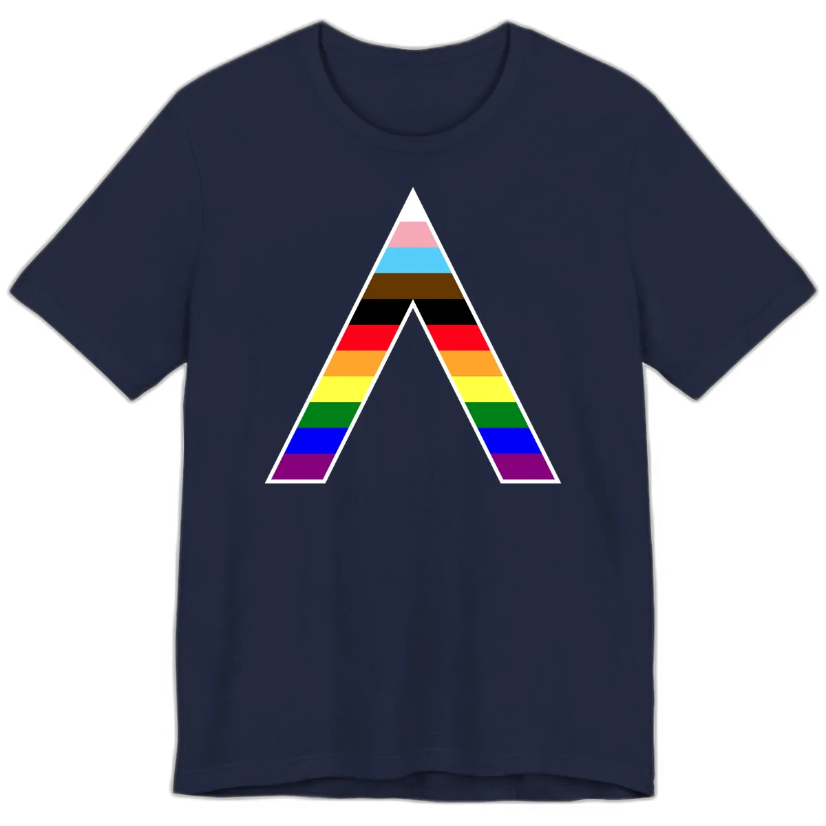 Rainbow Pride Pyramid Premium T-Shirt in Navy