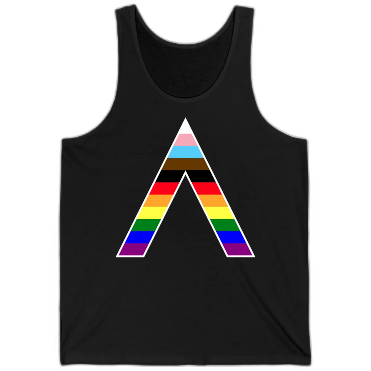 Rainbow Pride Pyramid Tank in Black