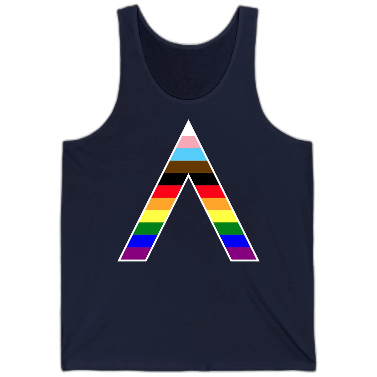 Rainbow Pride Pyramid Tank in Navy