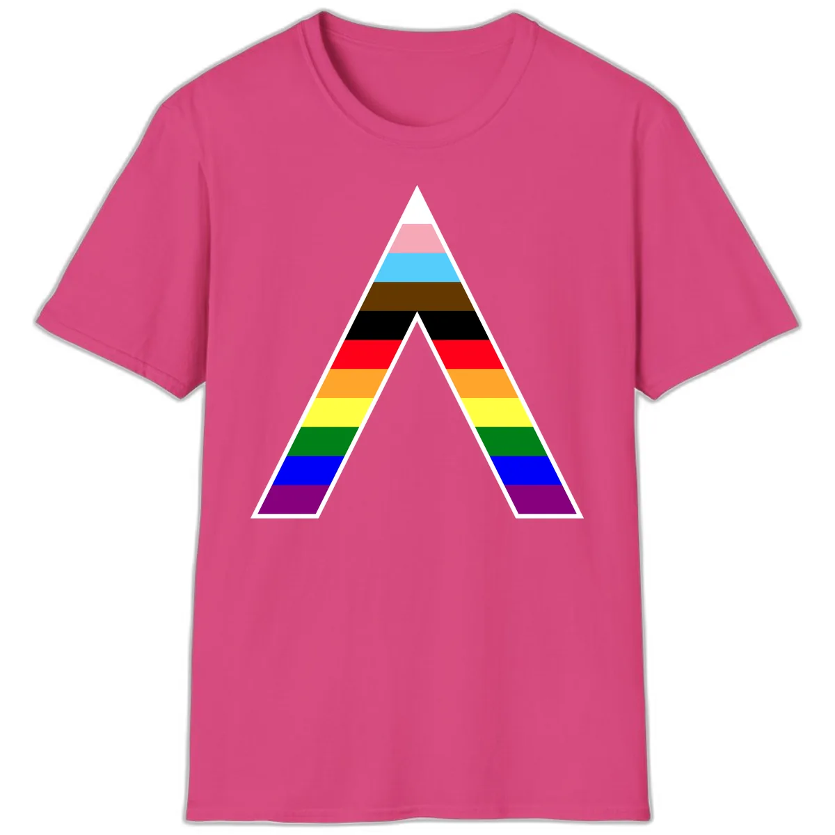 Rainbow Pride Pyramid T-Shirt in Heliconia