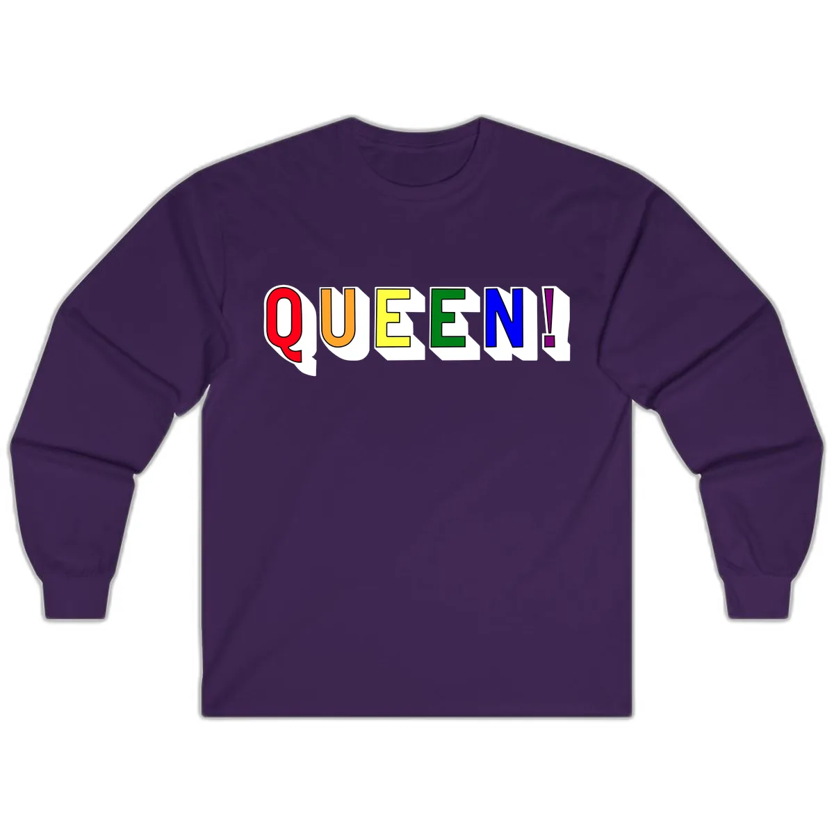 Queen Exclamation Pride Rainbow Long Sleeve in Purple