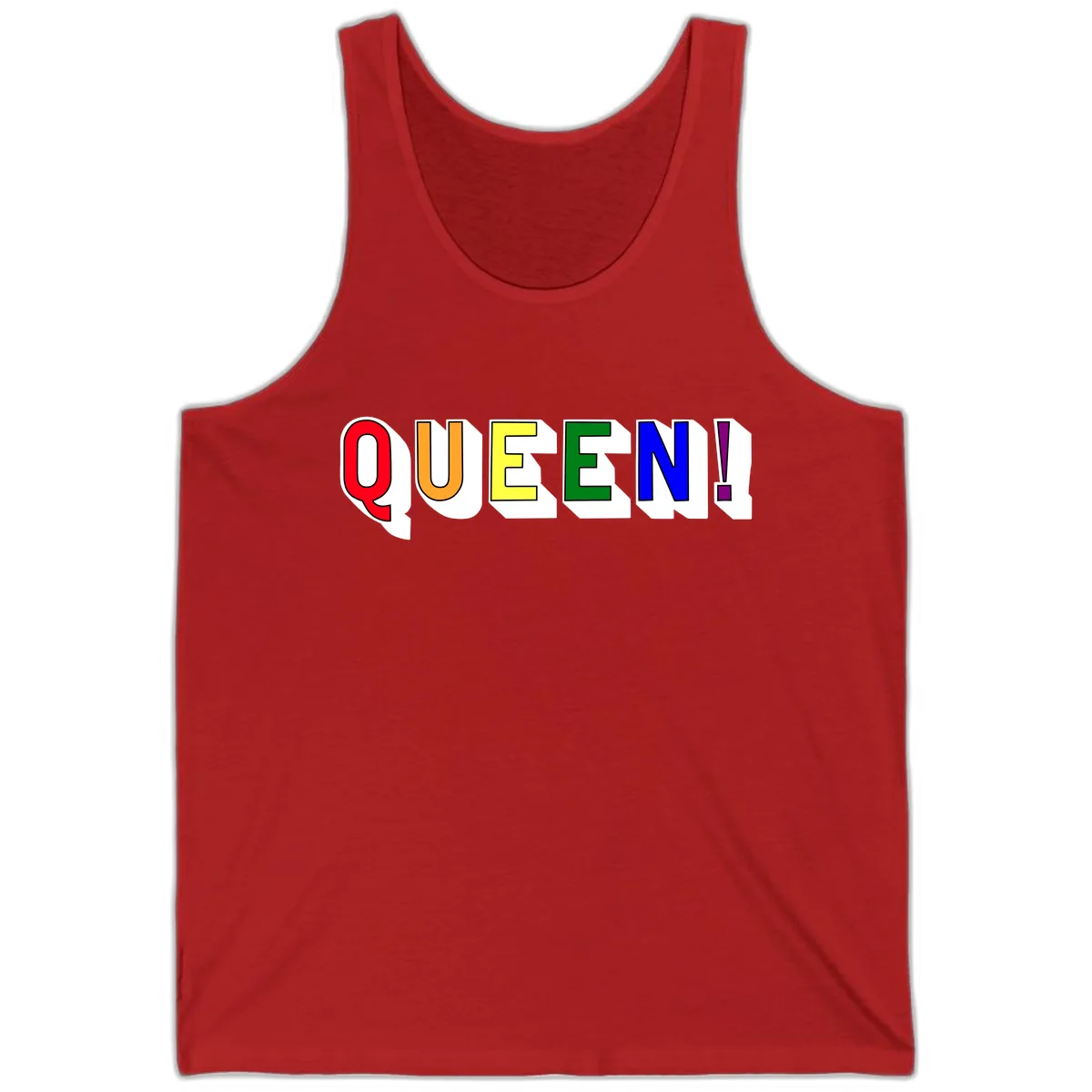 Queen Exclamation Pride Rainbow Tank in Red