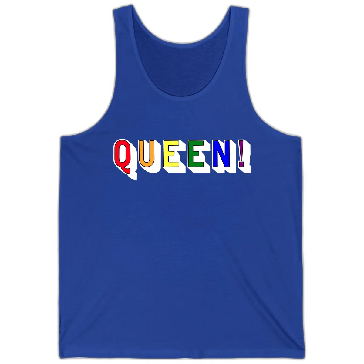 Queen Exclamation Pride Rainbow Tank in True Royal