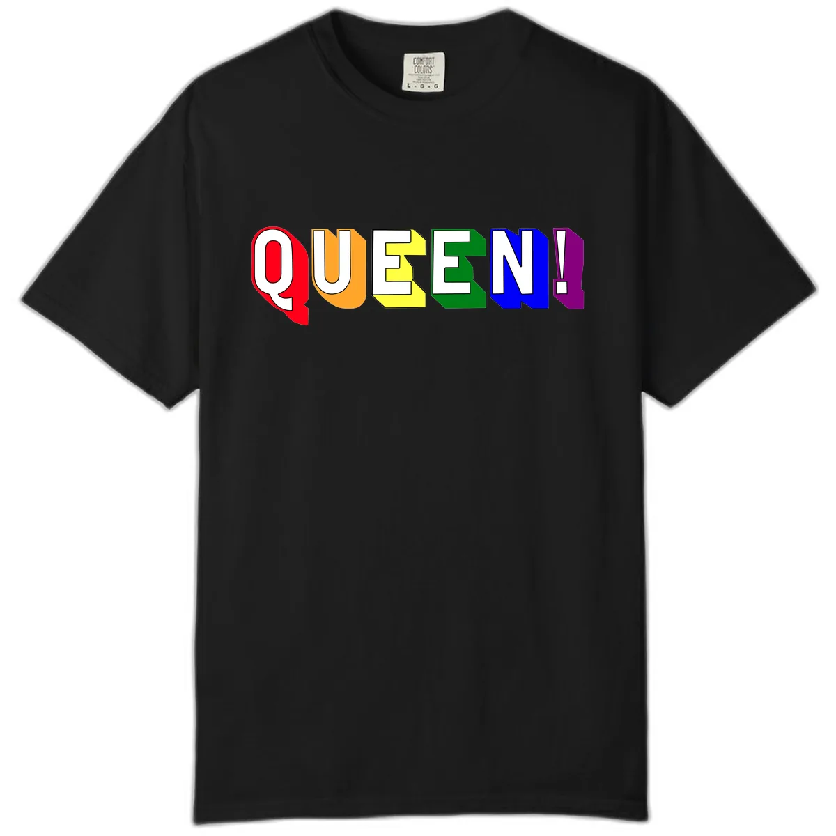 Queen Exclamation Pride Design Comfort Color in Black