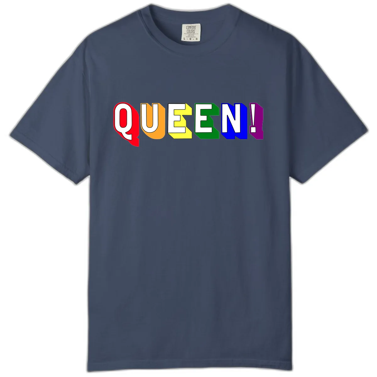 Queen Exclamation Pride Design Comfort Color in Midnight