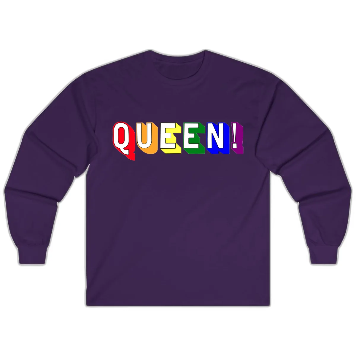 Queen Exclamation Pride Design Long Sleeve in Purple