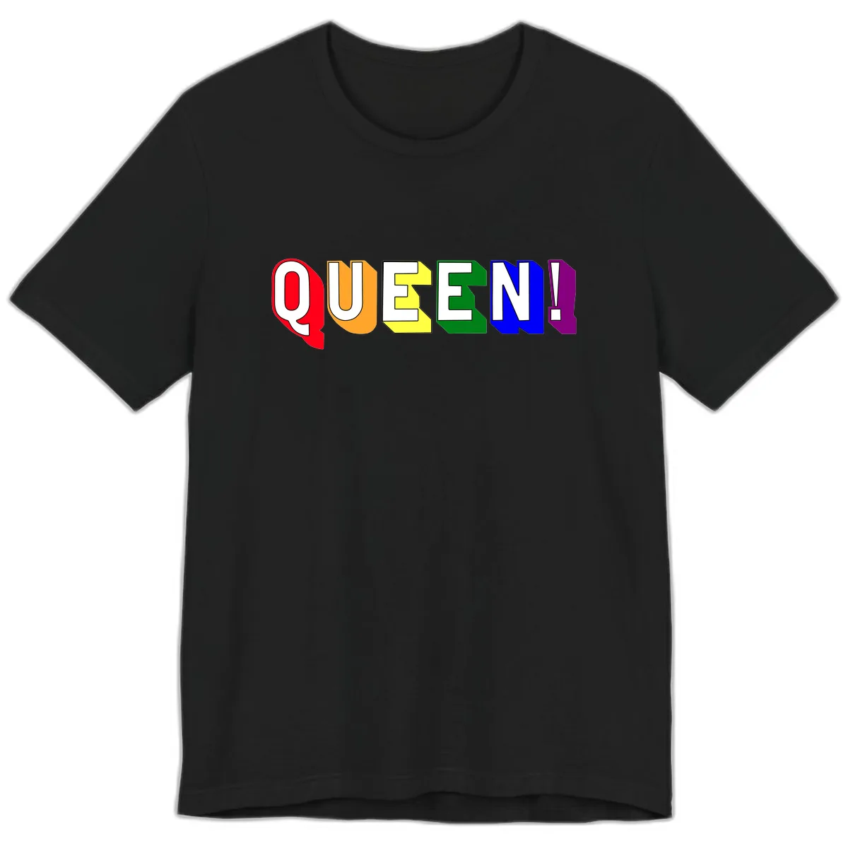 Queen Exclamation Pride Design Premium T-Shirt in Black