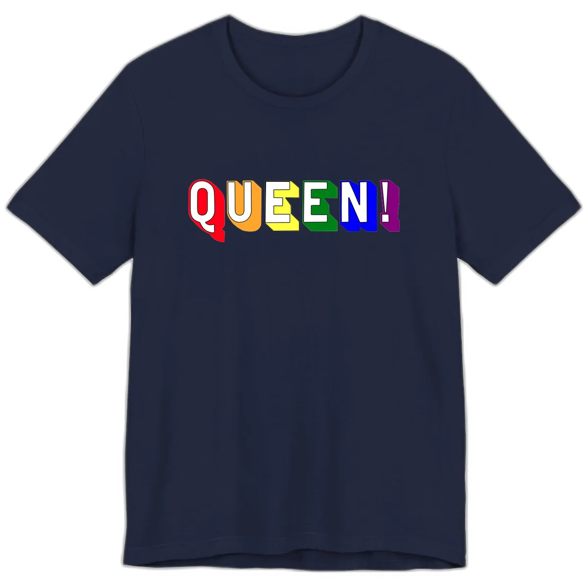 Queen Exclamation Pride Design Premium T-Shirt in Navy