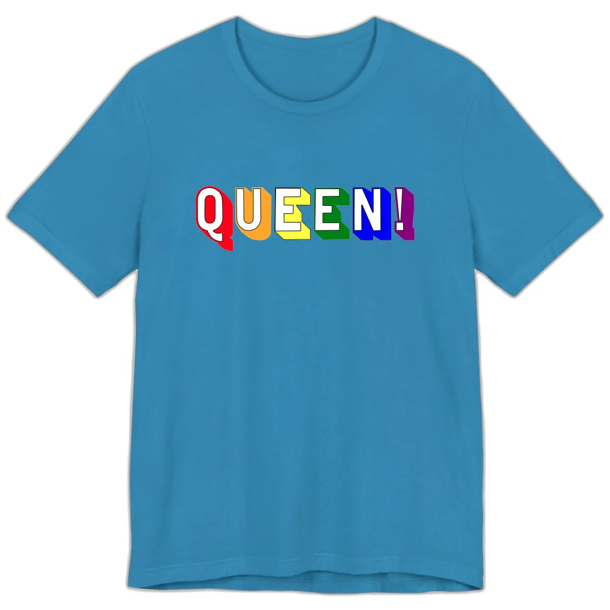 Queen Exclamation Pride Design Premium T-Shirt in Aqua