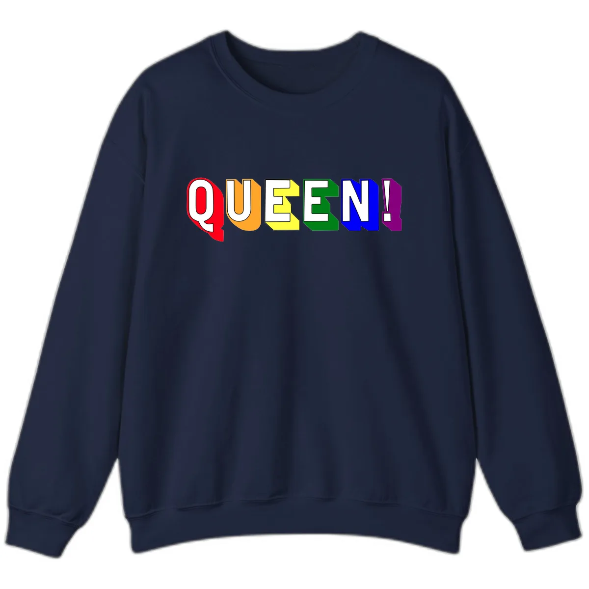 Queen Exclamation Pride Design Sweatshirt in Navy