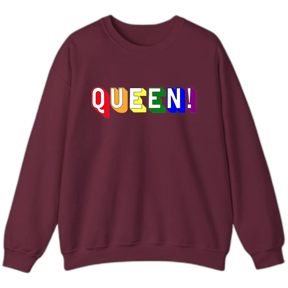 Queen Exclamation Pride Design Sweatshirt in Maroon