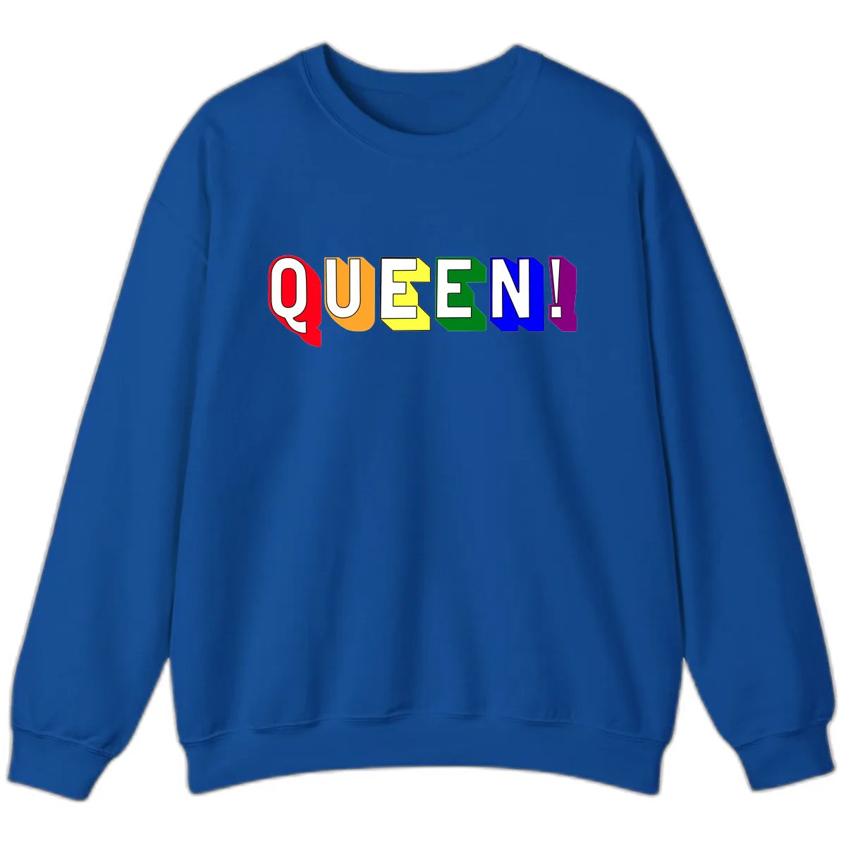 Queen Exclamation Pride Design Sweatshirt in Royal