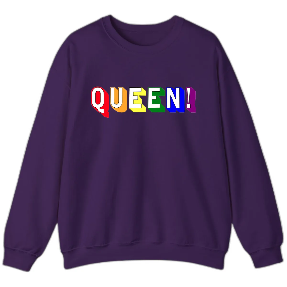 Queen Exclamation Pride Design Sweatshirt in Purple