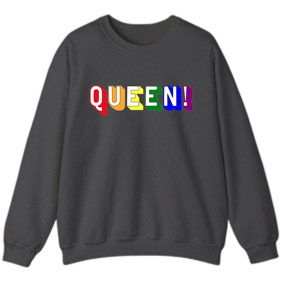 Queen Exclamation Pride Design Sweatshirt in Dark Heather