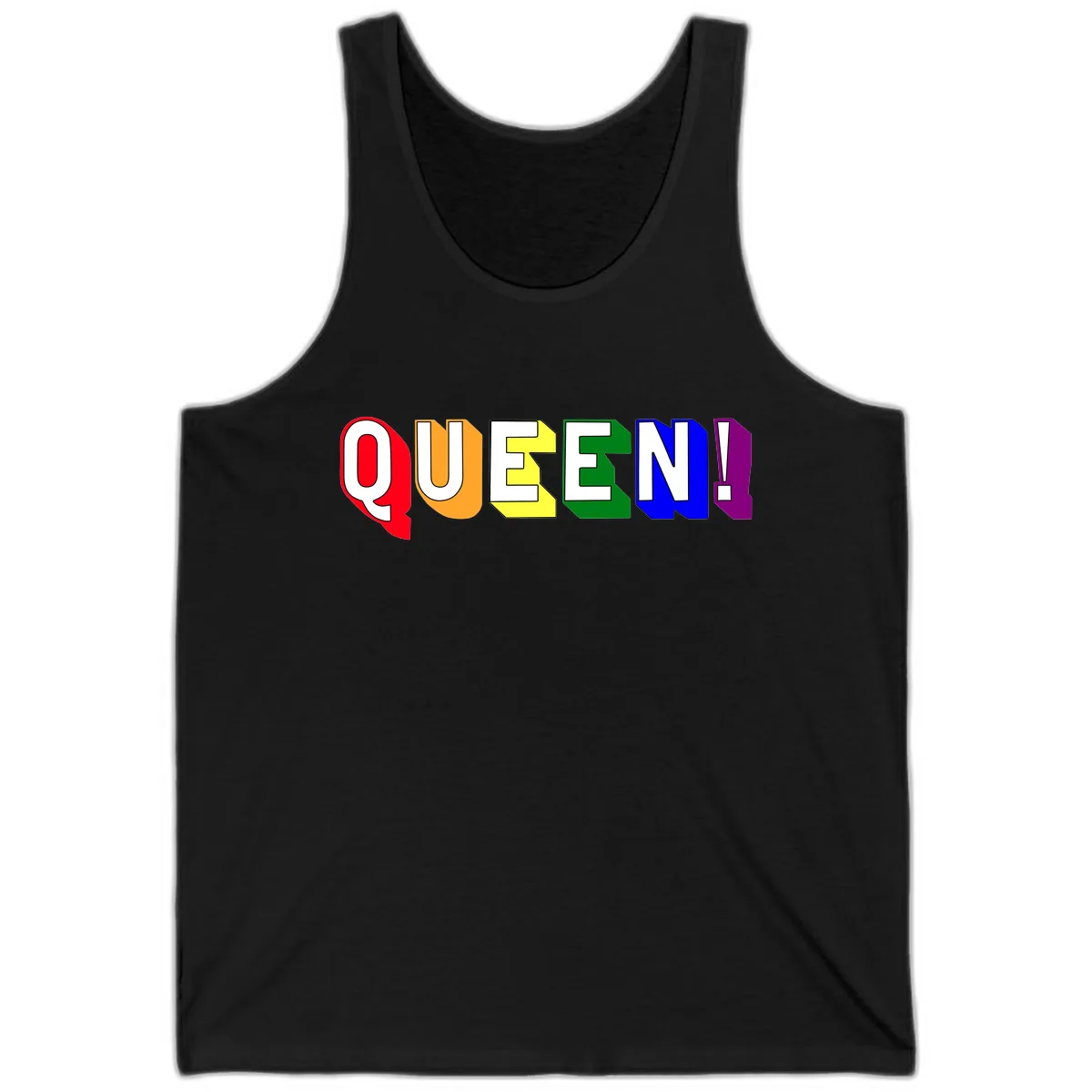 Queen Exclamation Pride Design Tank in Black