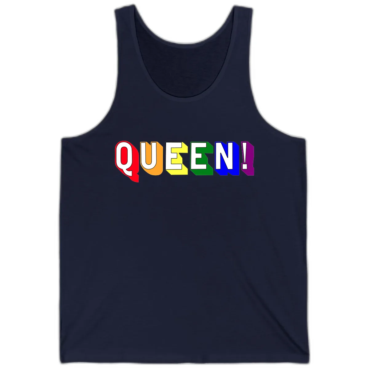 Queen Exclamation Pride Design Tank in Navy