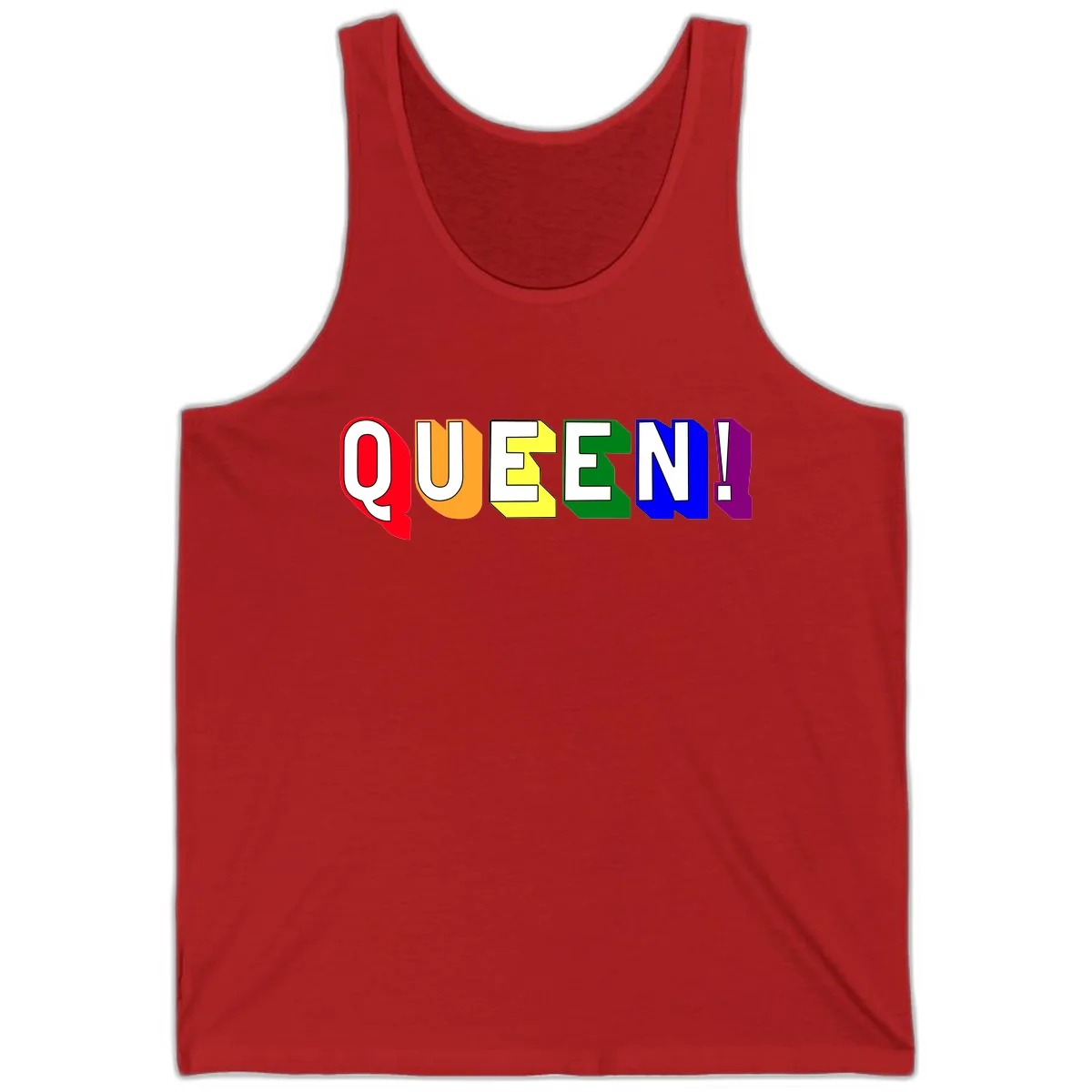 Queen Exclamation Pride Design Tank in Red