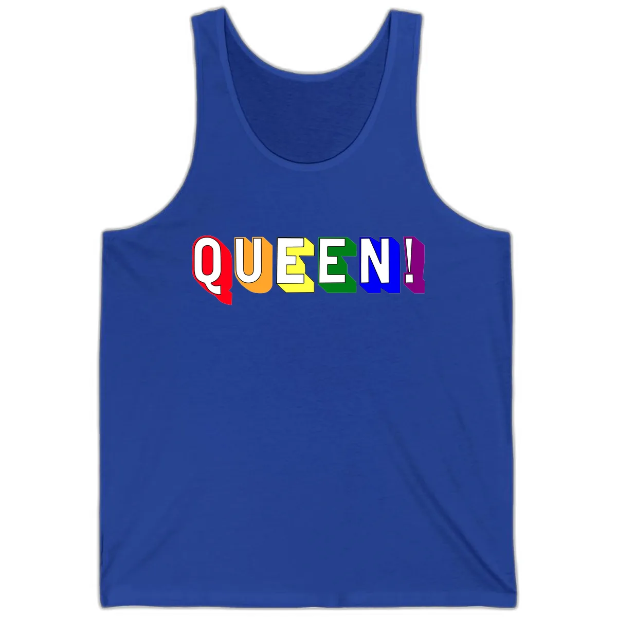Queen Exclamation Pride Design Tank in True Royal