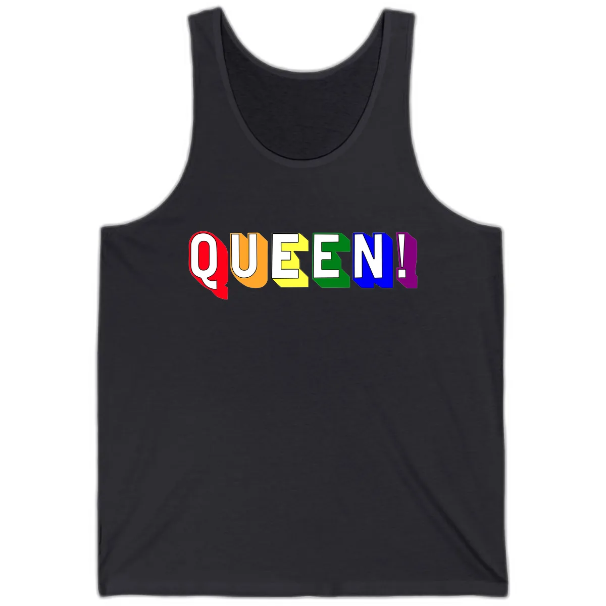 Queen Exclamation Pride Design Tank in Dark Grey