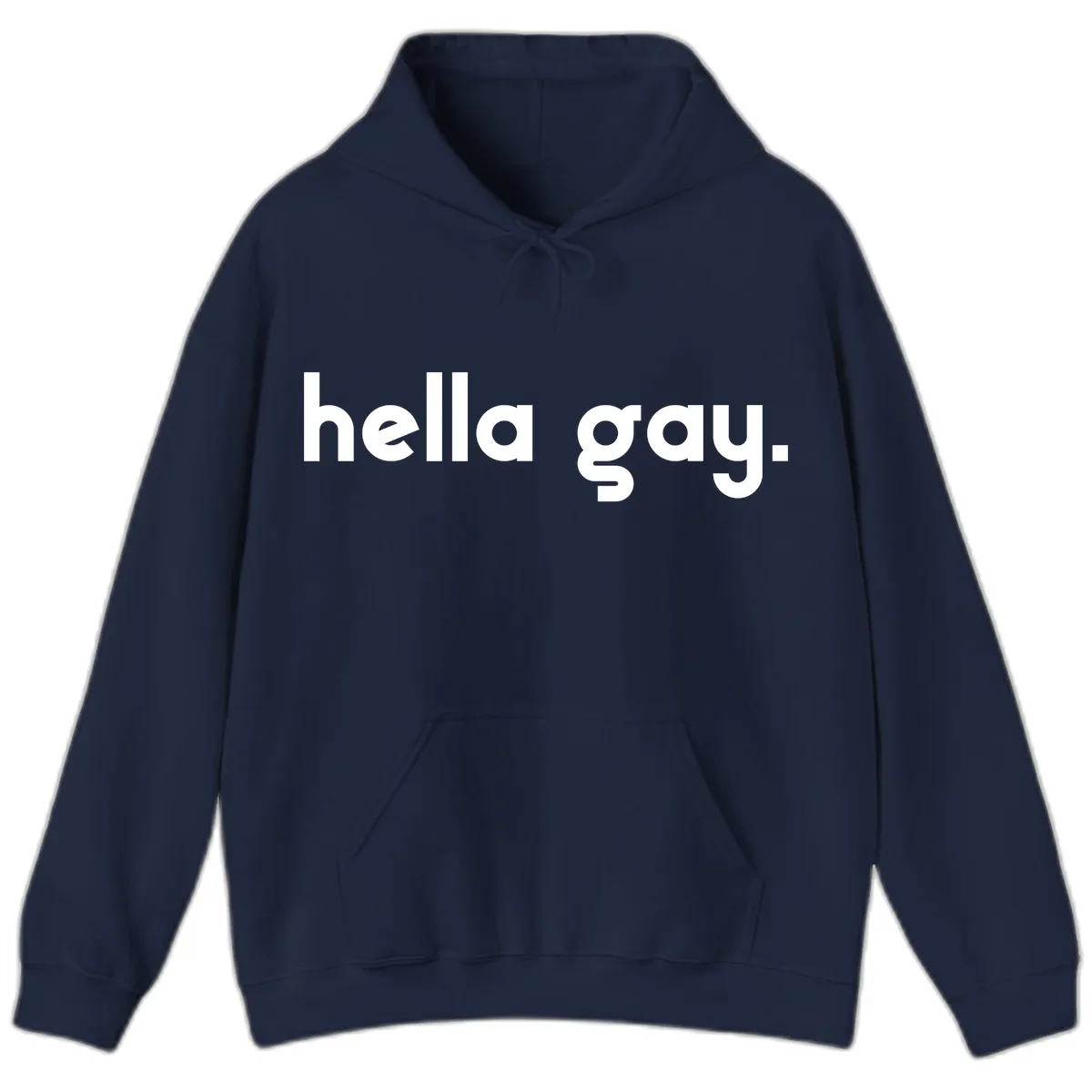 Hella Gay Pride Statement Hoodie in Navy