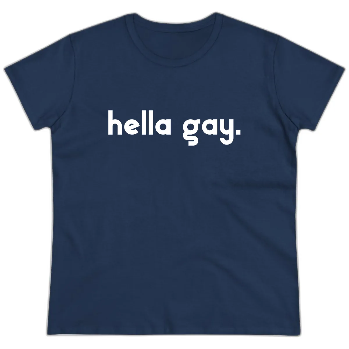 Hella Gay Pride Statement Ladies Tee in Navy