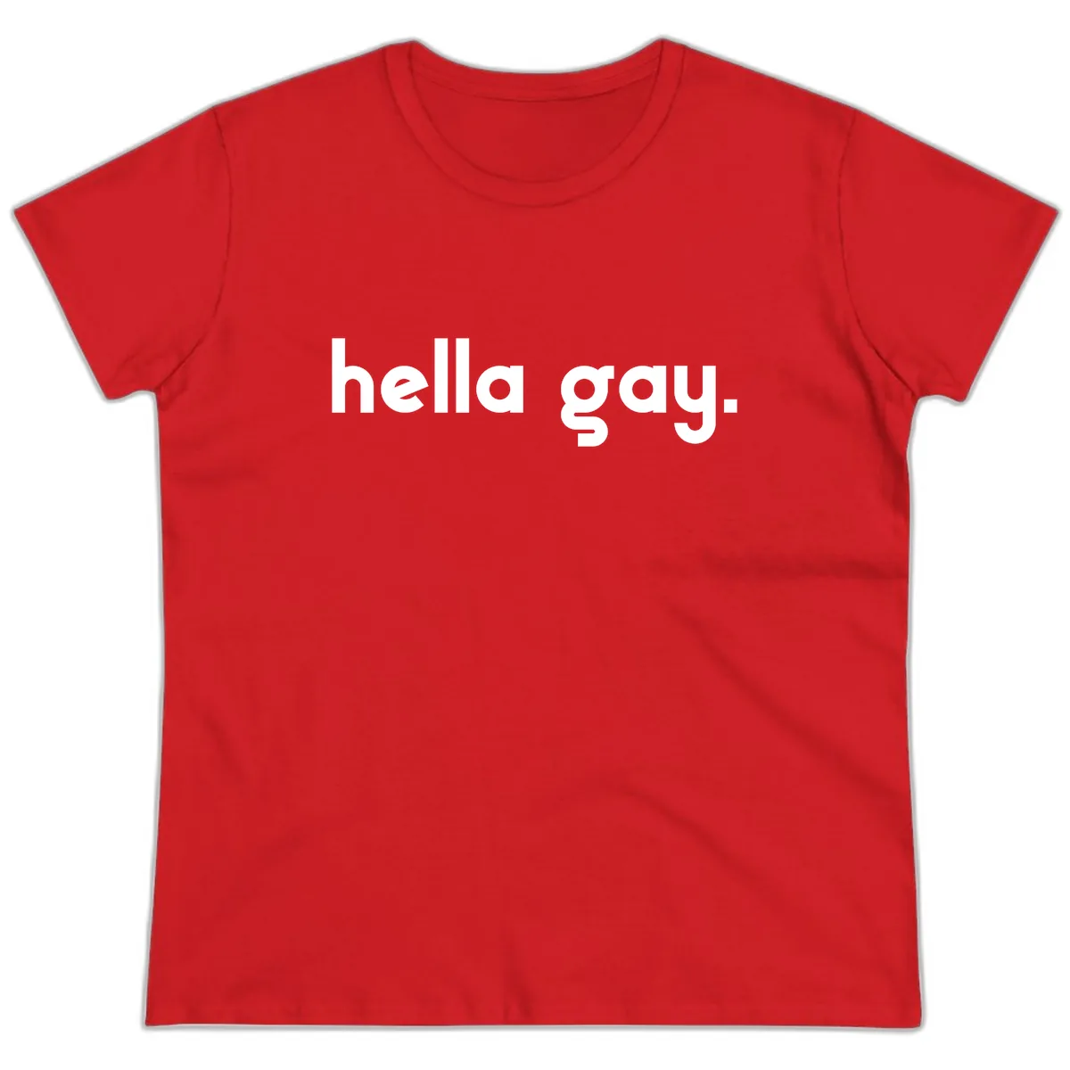 Hella Gay Pride Statement Ladies Tee in Red