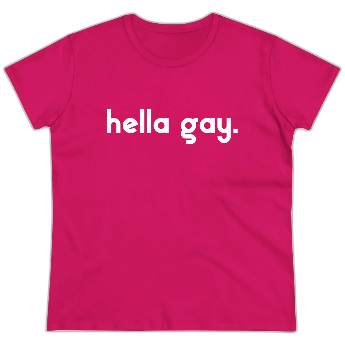 Hella Gay Pride Statement Ladies Tee in Heliconia