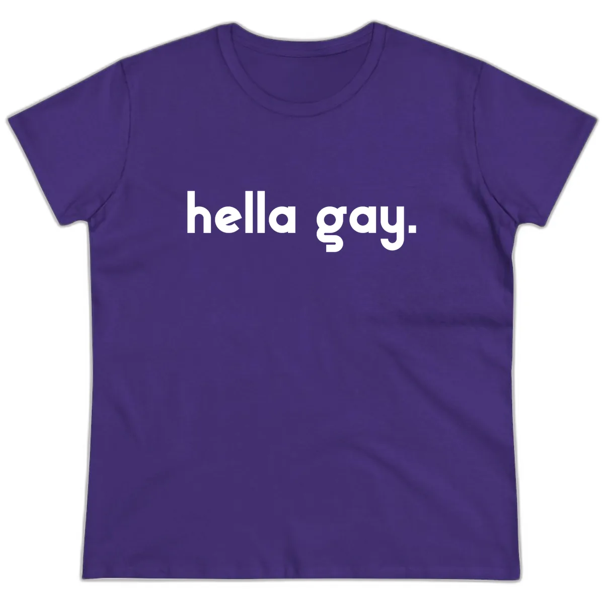 Hella Gay Pride Statement Ladies Tee in Purple