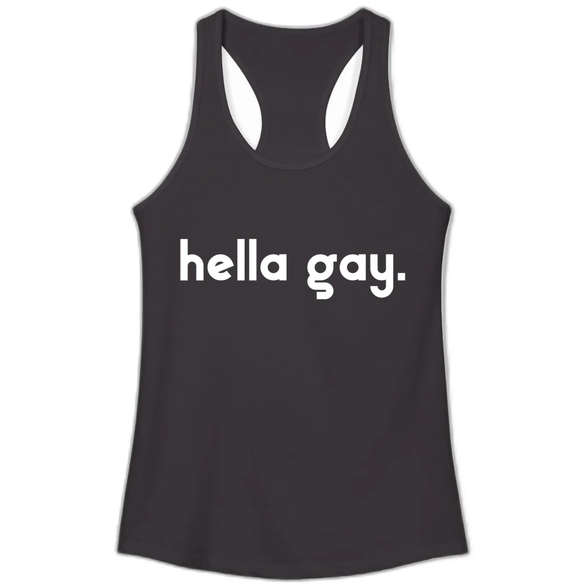 Hella Gay Pride Statement Ladies Tank in Black