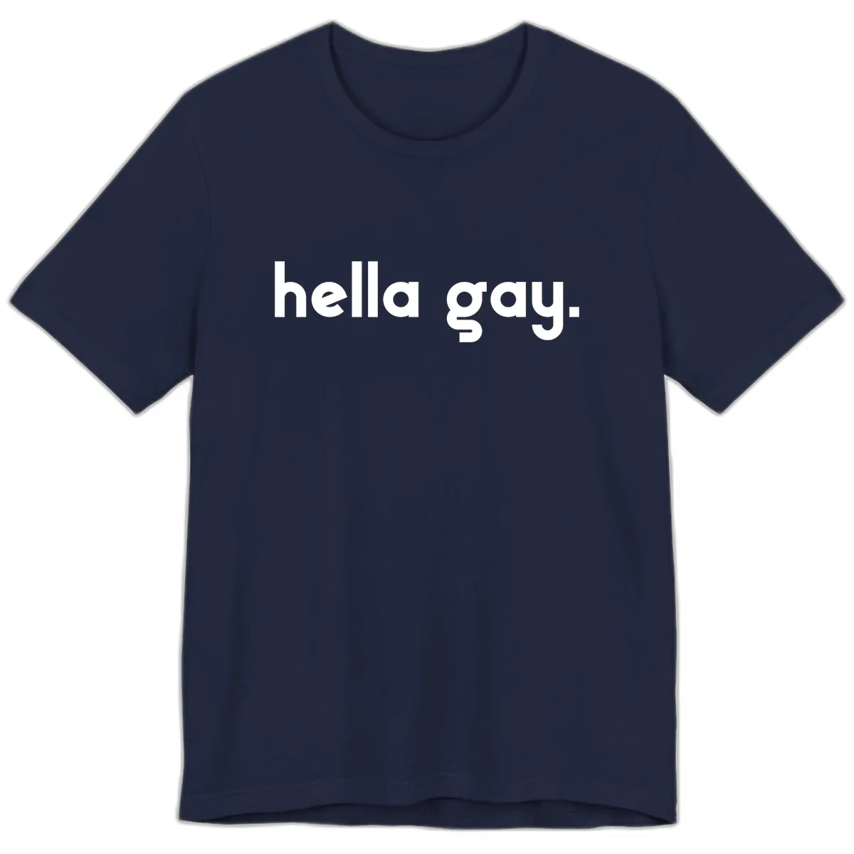 Hella Gay Pride Statement Premium T-Shirt in Navy