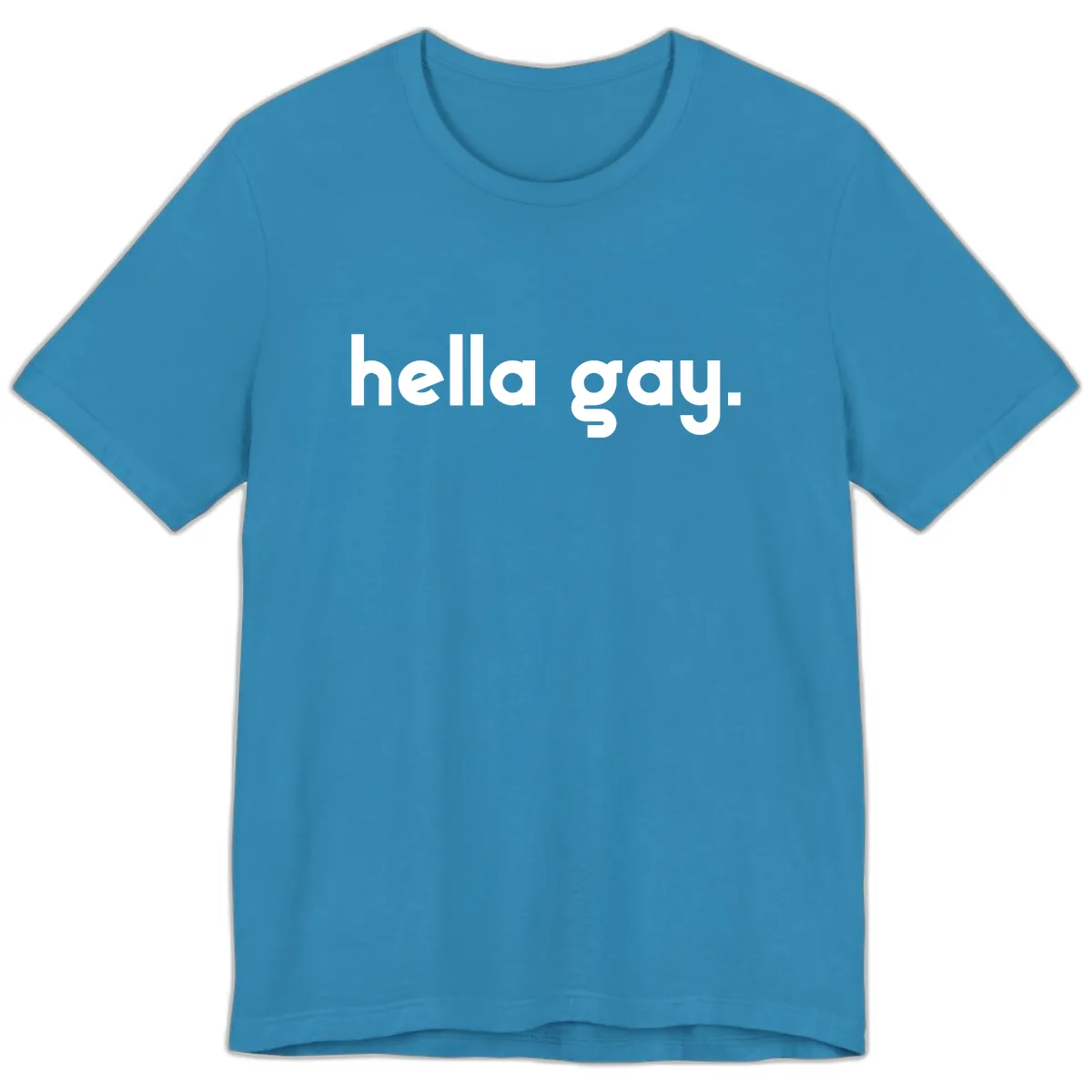 Hella Gay Pride Statement Premium T-Shirt in Aqua
