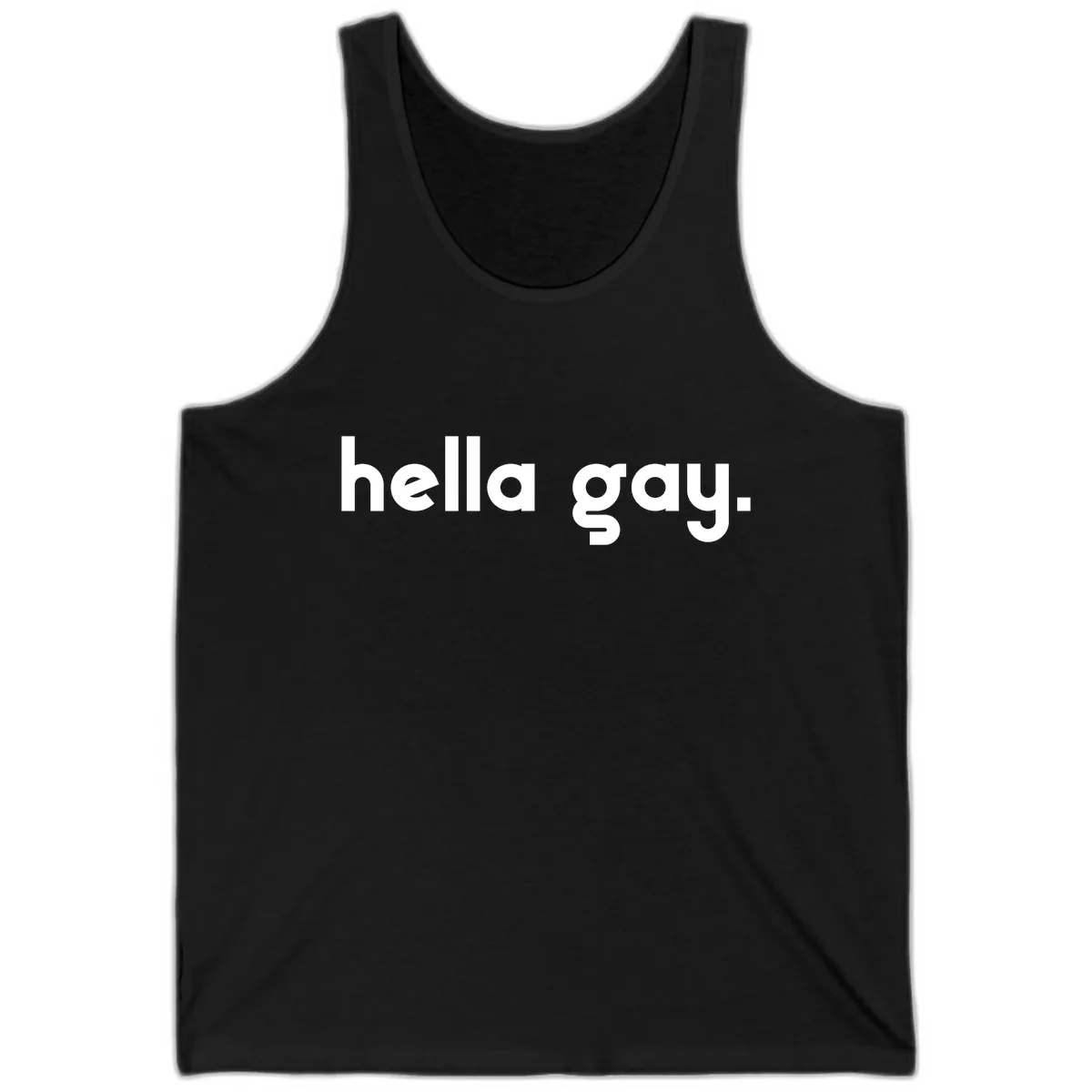 Hella Gay Pride Statement Tank in Black