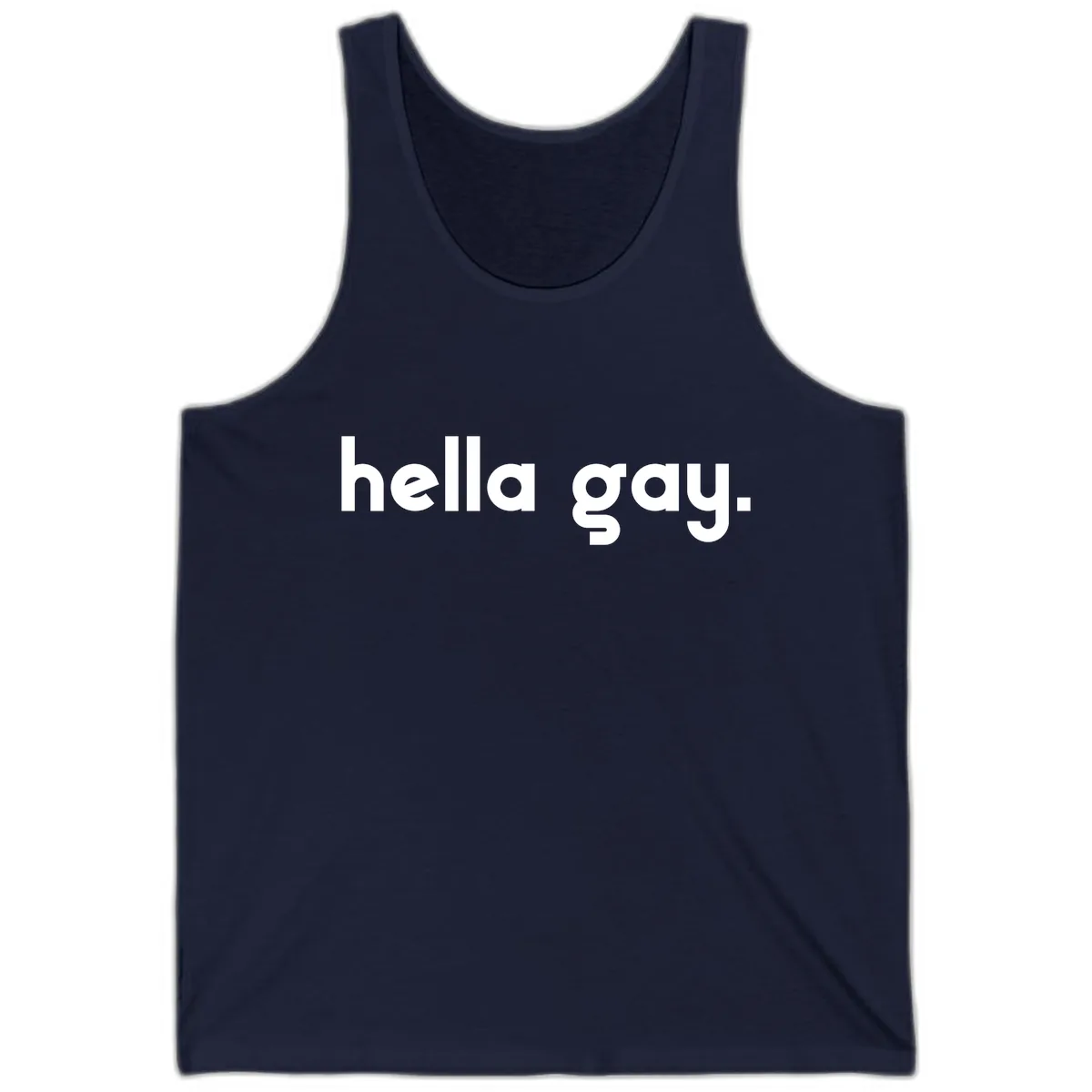 Hella Gay Pride Statement Tank in Navy