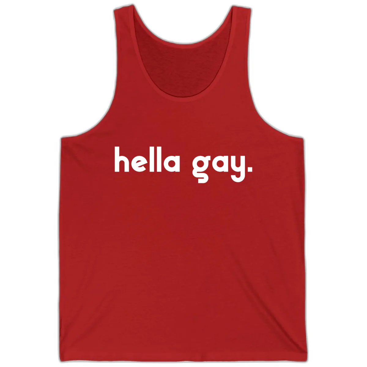 Hella Gay Pride Statement Tank in Red