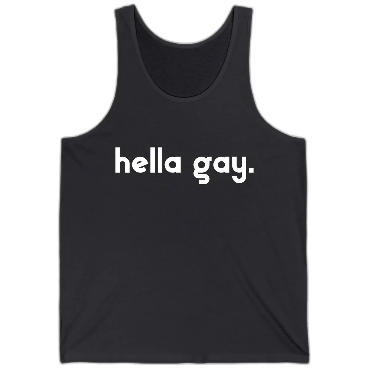 Hella Gay Pride Statement Tank in Dark Grey