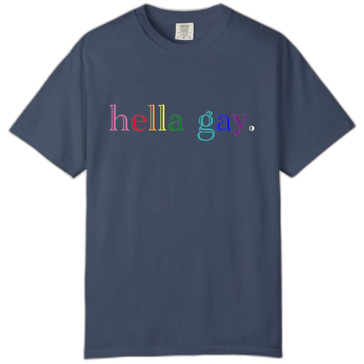 Hello Gay Pride Rainbow Text Design Comfort Color in Midnight