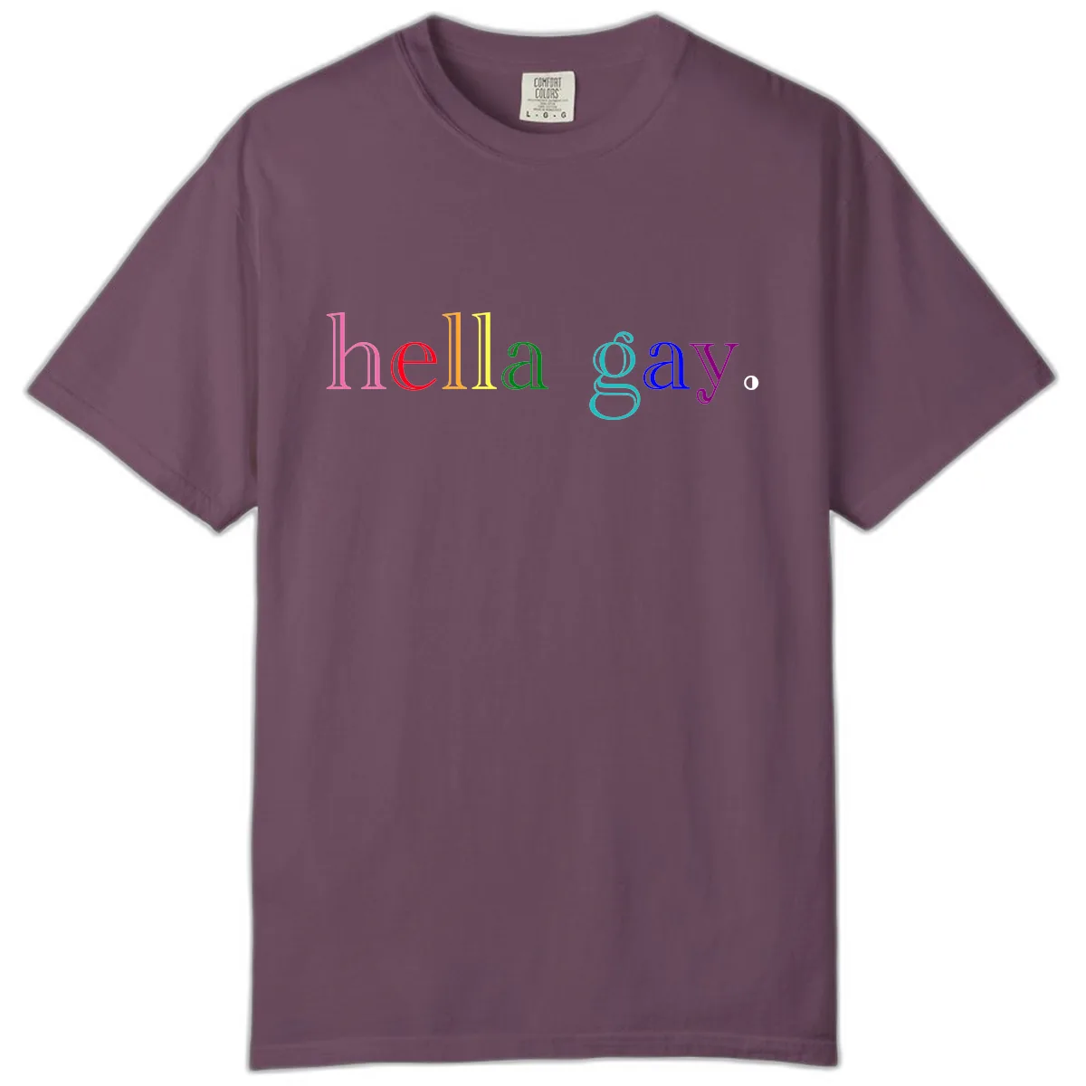 Hello Gay Pride Rainbow Text Design Comfort Color in Berry