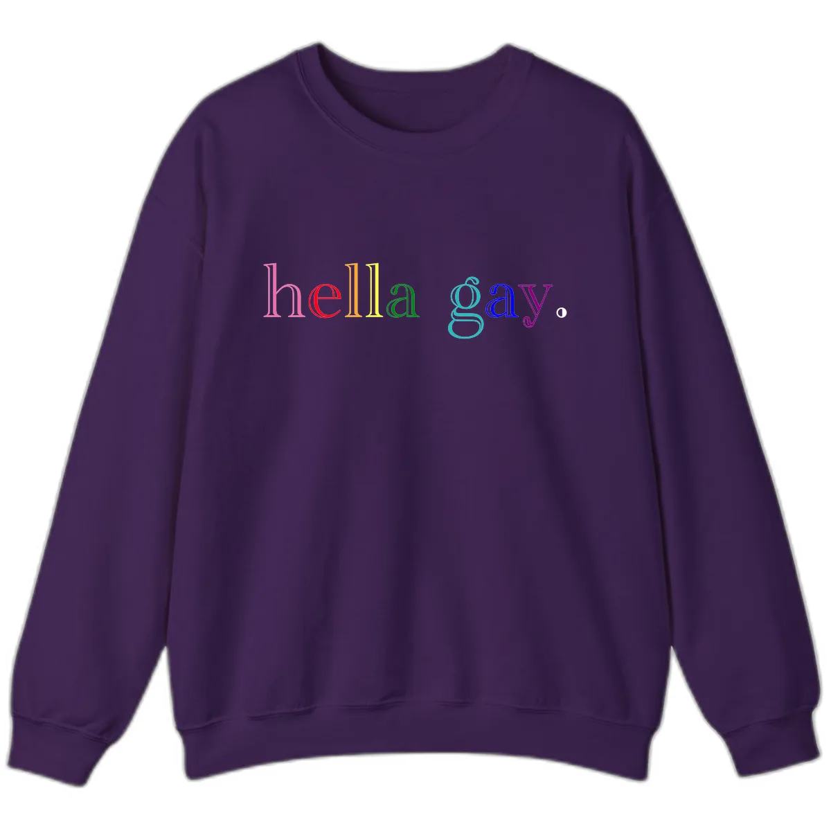 Hello Gay Pride Rainbow Text Design Sweatshirt in Purple
