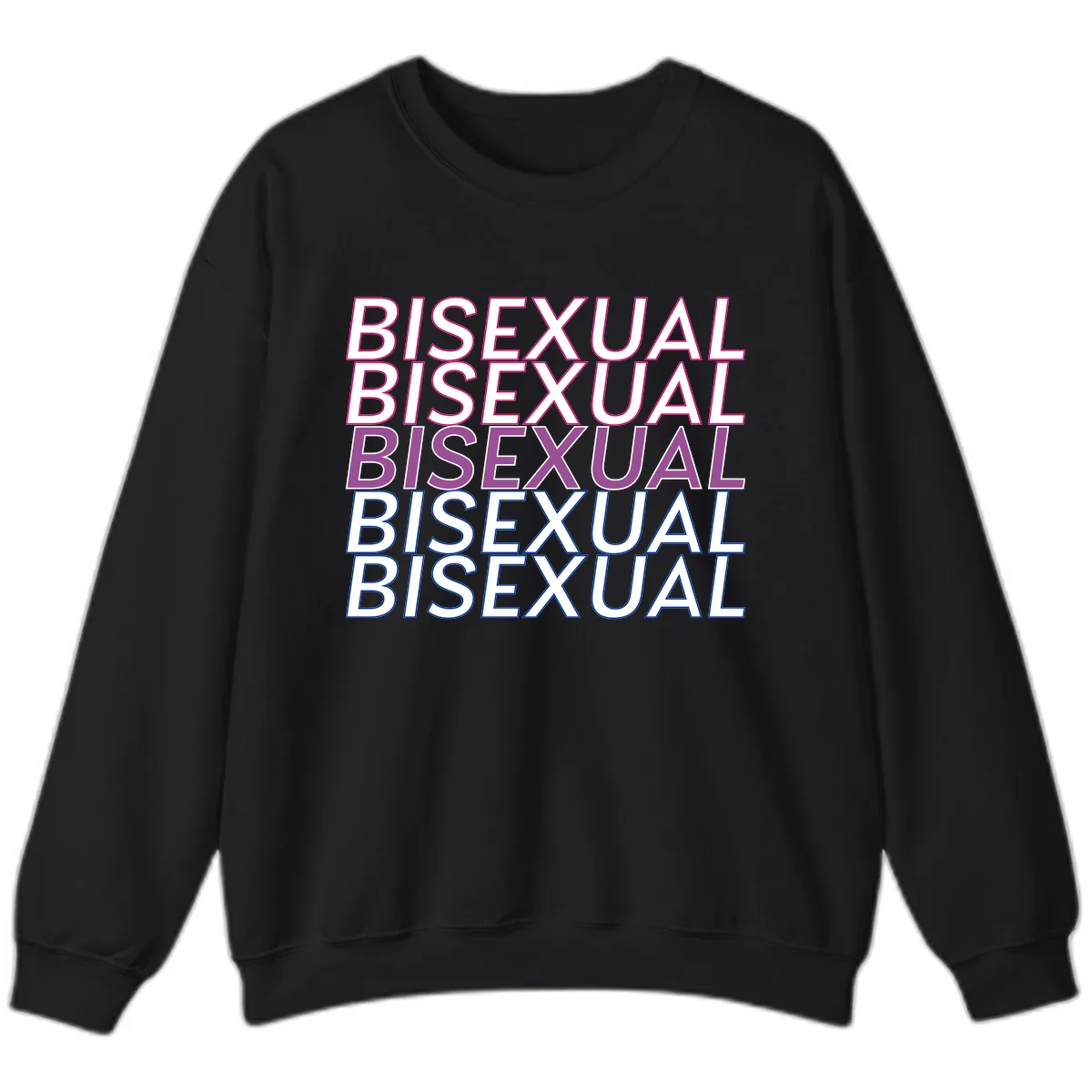 Bisexual Pride Stacked Text Sweatshirt in Black