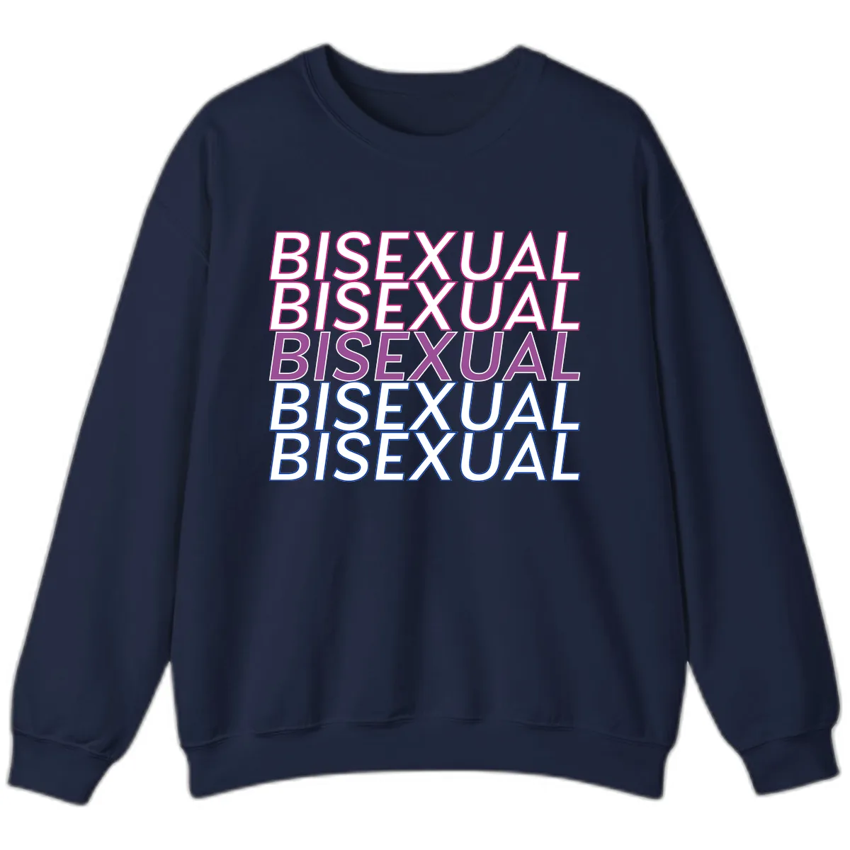 Bisexual Pride Stacked Text Sweatshirt in Navy
