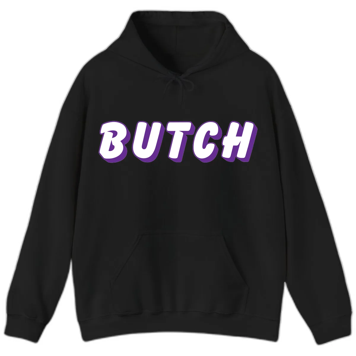 Butch Bold Typography Pride Hoodie in Black
