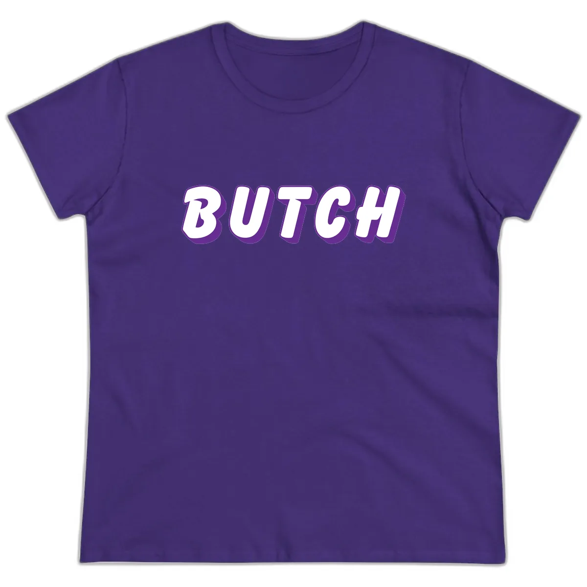 Butch Bold Typography Pride Ladies Tee in Purple