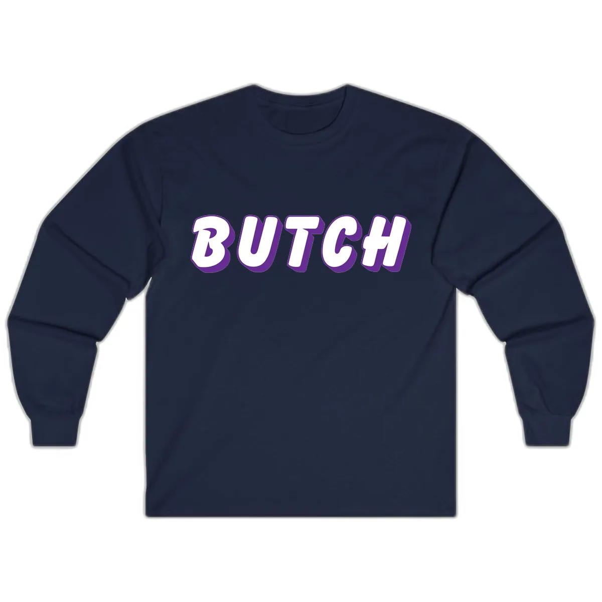 Butch Bold Typography Pride Long Sleeve in Navy
