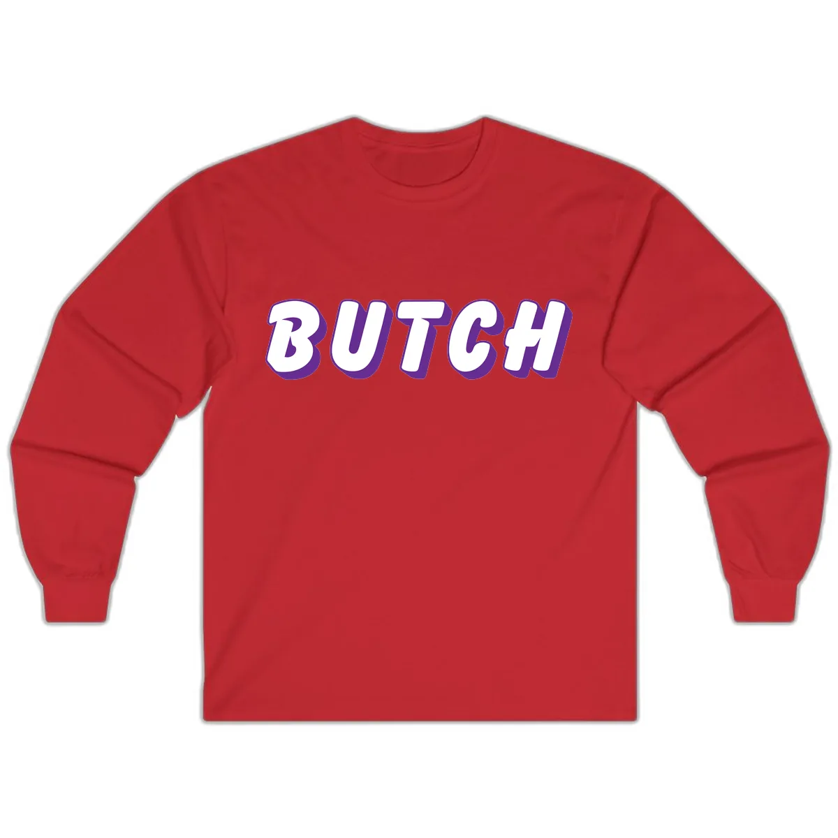Butch Bold Typography Pride Long Sleeve in Red
