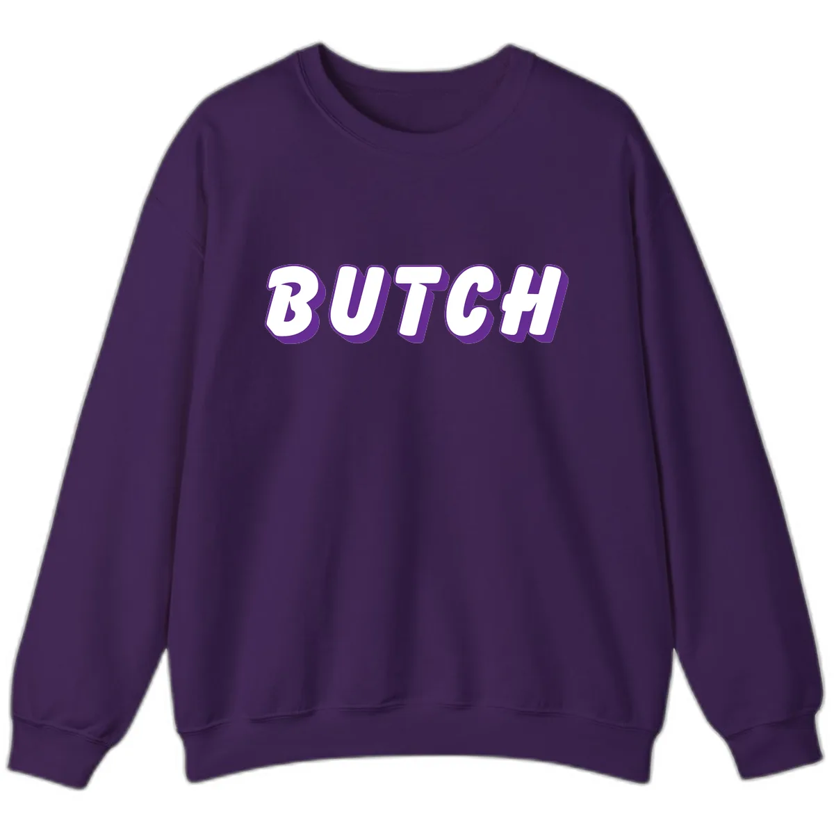 Butch Bold Typography Pride Sweatshirt in Purple