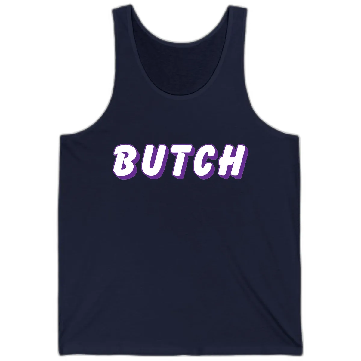 Butch Bold Typography Pride Tank in Navy